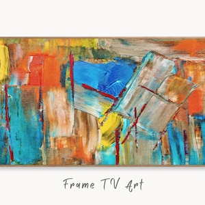 Bold Modern Abstract Painting Frame TV Art. Digital Download, Digital Art for TV, Colorful Wall Art, Abstract Artwork for The Frame TV