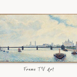 Samsung Frame TV Art 4K Camille Pissarro Vintage London Landscape Painting. Instant Download Vintage Art for Samsung Frame TV. London TV Art