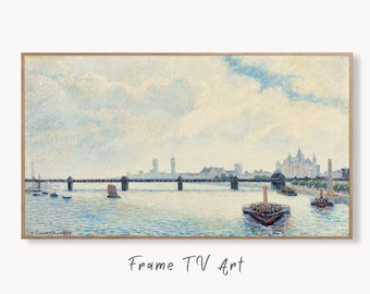 Samsung Frame TV Art 4K Camille Pissarro Vintage London Landscape Painting. Instant Download Vintage Art for Samsung Frame TV. London TV Art