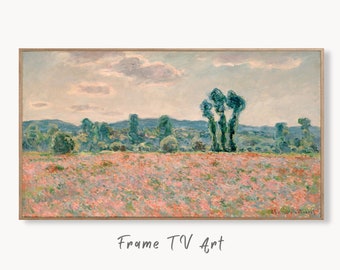 Samsung Frame TV Art 4K Poppy Field Famous Painting by Claude Monet. Instant Download Landscape Wall Art for the Frame TV. Vintage Wall Art