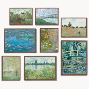 Claude Monet Wall Print SET. Gallery Wall Set. Claude Monet Prints Set of 8. Famous Paintings Collection Fine Art Prints. Monet Art Set