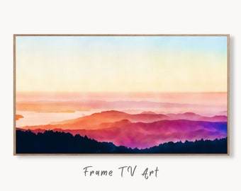 Samsung Frame TV Art 4k Evening in the Mountains Abstract Landscape. Evening Samsung TV Art Digital Download for Samsung Frame, Frame TV Art