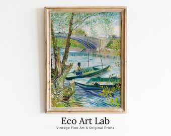 The Seine River in Springtime Vincent van Gogh Printable Famous Art Prints. Instant Download van Gogh Print Vintage Painting. Fine Art Print
