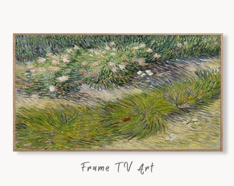 Samsung Frame TV Art 4K Vincent van Gogh Grass and Butterflies Famous Painting. Instant Download van Gogh Art for Frame TV. Vintage Wall Art