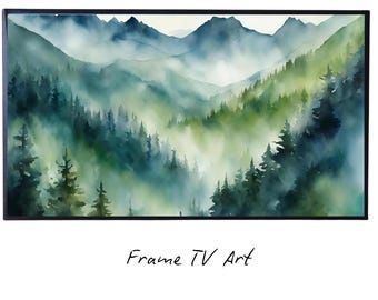 Mountain Forest Art for Samsung Frame TV I Nature Landscape Decor for Frame TV I Mountain Forest Scene Digital Download