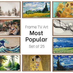 Set of 25 Samsung Frame TV 4K Art. Most Popular Paintings & Digital Art Ultimate Collection. TV Art Set. Instant Download Frame TV Art