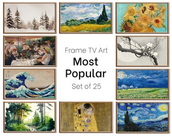 Set of 25 Samsung Frame TV 4K Art. Most Popular Paintings & Digital Art Ultimate Collection. TV Art Set. Instant Download Frame TV Art
