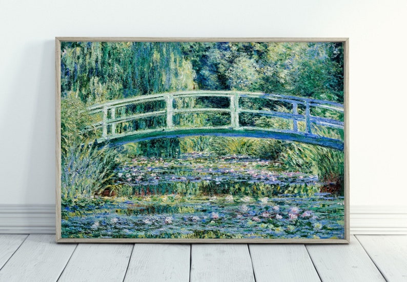 Water Lilies & Bridge Famous Claude Monet Painting. Instant | Etsy