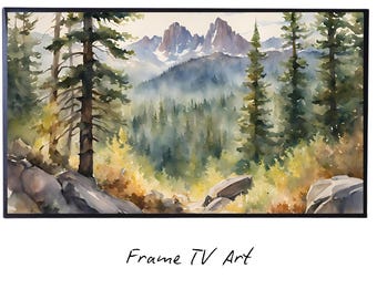 4K Nature Scene Frame TV Art. Forest Wall Decor for Samsung Frame TV. Mountain Landscape Decor for Stunning Home Display.