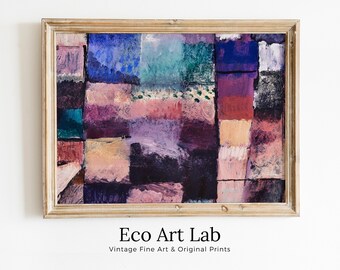 Vintage Paul Klee Colorful Abstract Oil Painting. Motif From Hammamet Printable Wall Art. Instant Download Abstract Art. Mosaic Wall Art