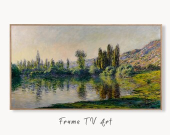 Samsung Frame TV Art 4K Monet Seine à Vétheuil Famous Painting. Instant Download Vintage Art for Samsung Frame TV. Claude Monet Art for TV