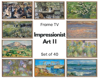 Impressionist Frame TV Art | Van Gogh, Renoir, Claude Monet Wall Art | 40 Masterpieces Instant Download | Samsung Frame TV  Art Bundle