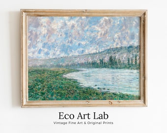 Claude Monet The Seine at Vétheuil Famous Painting. Instant Download Vintage Decor. Monet Landscape Art. Printable Wall Art. Vintage Decor