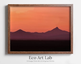 Sunset Over Mountains Abstract Wall Art Digital Print. Abstract Print, Printable Wall Art Instant Download Colorful Decor. Minimalist Poster