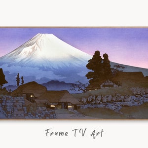 Samsung Frame TV Art 4K Mount Fuji Landschaft Vintage japanische Wandkunst. Sofort Download Antike japanische Kunst für Frame TV. Vintage Kunst