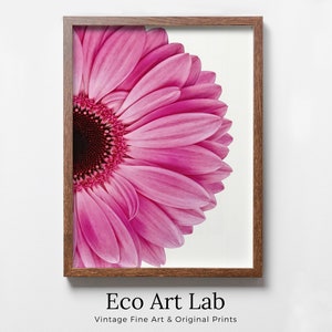 Pink Gerbera Daisy Painting Printable Wall Art, Daisy Flower Print, Floral Instant Digital Download Minimalist Botanical Decor