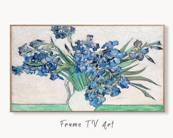Samsung Frame TV Art 4K Irises Famous Still Life Painting by Vincent van Gogh. Instant Download van Gogh Art for Frame TV. Vintage Wall Art