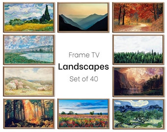 Lot de 40 téléviseurs Samsung Frame 4K Art. Peintures de paysages ultimes et collection d'art numérique. Ensemble d'oeuvres d'art pour la télévision sur la nature. Décoration pour téléviseur avec cadre à téléchargement immédiat