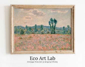 Poppy Field by Claude Monet. Famous Painting. Instant Download Vintage Decor. Vintage Landscape Printable Wall Art. Spring Decor. Monet Art