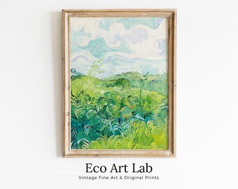 Vincent van Gogh Green Wheat Fields Printable Famous Art Prints. Instant Download Fine Art Print. van Gogh Print. Vintage Spring Painting