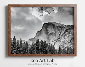 Yosemite Wall Art National Park Poster. Instant Download Yosemite Poster National Park Art, Black and White Wall Decor Printable Wall Art