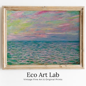 Sunset Seascape Claude Monet Painting. Printable Wall Art. Vintage Oil Painting. Ocean Instant Download Coastal. Nautical Decor Print