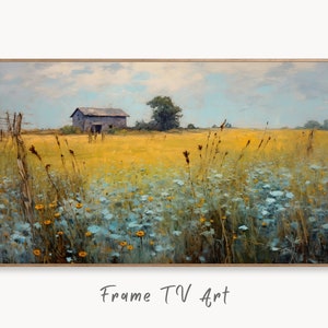 Dipinto a olio di un campo di fattoria d&#39;epoca: Samsung Frame TV Art (stampa digitale)