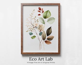 Floral Printable Wall Art. Watercolor Botanical Print. Wild Flowers Art. Printable Flower Watercolor. Boho Floral Art. Floral Minimalist Art