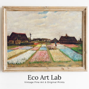 Vincent van Gogh Flower Beds in Holland Printable Famous Art Print. Instant Download van Gogh Print Vintage Wall Art. Antique Fine Art Print