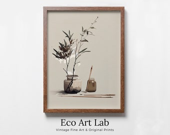 Printable Wall Art. Minimalist Zen Wall Decor. Brown & Beige Wabi Sabi Abstract Print. Japandi Wall Art. Modern Neutral Abstract