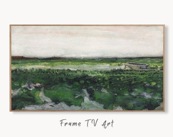 Samsung Frame TV Art 4K Sage Green Vintage Landscape Painting. Instant Download Famous Van Gogh Green Painting. Van Gogh Art for Frame TV