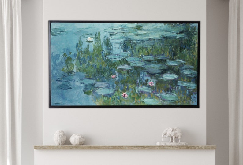 Samsung Frame TV Art 4K Famous Water Lilies Claude Monet Painting. Instant Download Botanical Wall Art for the Frame TV. Vintage Wall Art image 5