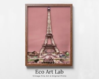 Eiffel Tower Paris View Urban Landscape Painting, Printable Wall Art, for Home or Office Decor, Print Digital Art Instant Download
