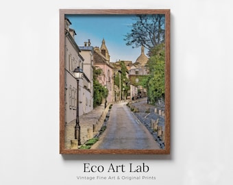 Montmartre Paris City Street View Colorful Landscape Painting, Printable Wall Art, Home or Office Decor, Print Digital Art Instant Download