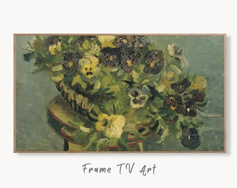 Samsung Frame TV Art 4K Pansies Famous Still Life Painting by Vincent van Gogh. Instant Download van Gogh Art for Frame TV. Vintage Wall Art
