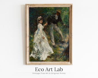 Vintage Printable Painting. La Promenade by Auguste Renoir. Printable Wall Art. Garden Landscape. Antique Oil Painting. Instant Download