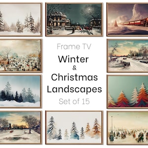 Set of 15 Samsung Frame TV 4K Art. Christmas Landscapes Winter Art Digital Collection. Holiday Decor Art Set. Instant Download Frame TV Art