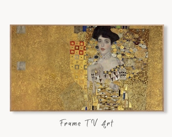 Samsung Frame TV Art 4K Gustav Klimt Famous Vintage Portrait Art Nouveau Painting. Instant Download Antique Woman Painting Art for Frame TV