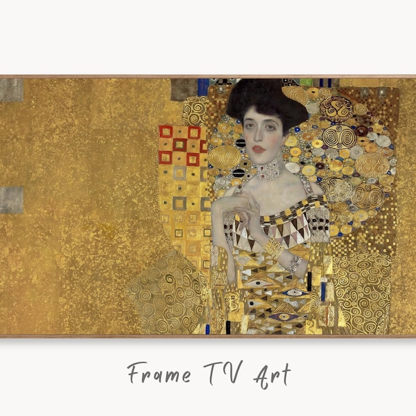Samsung Frame TV Art 4K Gustav Klimt Famous Vintage Portrait Art Nouveau Painting. Instant Download Antique Woman Painting Art for Frame TV
