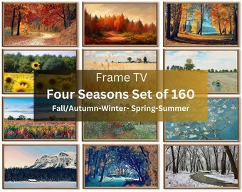 4 Seasons Samsung Frame TV Art – 160 4K Digital Wall Art Set | Autumn, Winter, Spring, Summer Landscape Decor