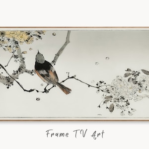 Swallow Bird on Branch Frame TV Art. Vintage Japanese Painting Samsung Art TV, Digital Download for Samsung Frame, Frame TV Art
