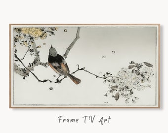 Swallow Bird on Branch Frame TV Art. Vintage Japanese Painting Samsung Art TV, Digital Download for Samsung Frame, Frame TV Art