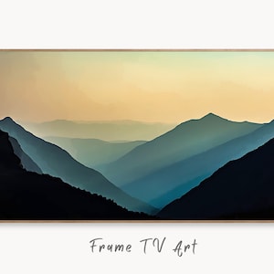 Samsung Frame TV Art 4k Evening in the Mountains Abstract Landscape. Evening Art Samsung TV Digital Download for Samsung Frame, Frame TV Art