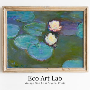 Nympheas Monet Painting Water Lilies Famous Claude Monet Print. Instant Download Vintage Decor. Monet Botanical Print Printable Wall Art