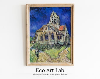 Vincent van Gogh The Church at Auvers Printable Famous Art Print. Instant Download van Gogh Print Vintage Wall Decor Fine Art Digital Print