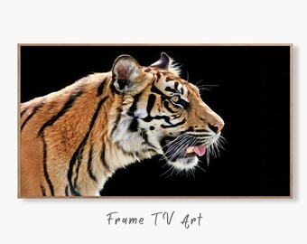 Samsung Frame TV Art 4K Tiger digital Painting, Big Cat Wall Decor. Instant Download Nature Wildlife Art for the Frame TV. Tiger Art for TV