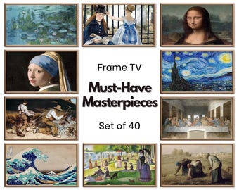 Frame TV Art History Gallery Wall Set. Vintage Classic Art by Claude Monet, Van Gogh, Gustav Klimt... Antique Oil Painting, Renaissance Art