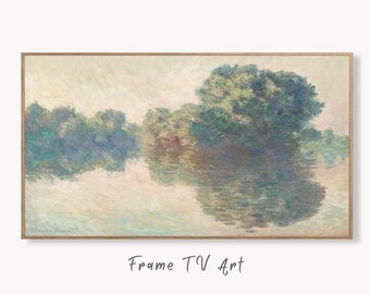 Samsung Frame TV Art 4K Monet Seine at Giverny Famous Painting. Instant Download Vintage Art for Samsung Frame TV. Claude Monet Art for TV