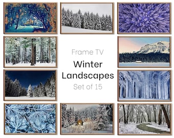 Set of 15 Samsung Frame TV 4K Art. Winter Wall Art Nature Digital Collection. Winter Snow Decor TV Art Set. Instant Download Frame TV Art.