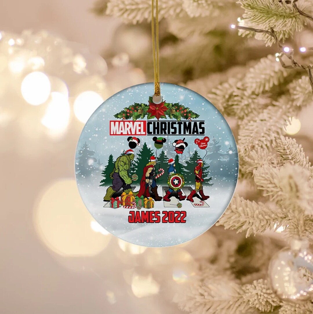 Personalized Superhero Ornament Marvel Xmas Ornament Etsy